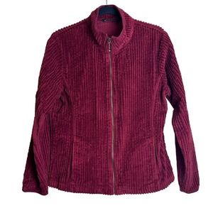 Woolrich Women's Kinsdale Ruby Red Full Zip Corduroy Ribbed Jacket Medium